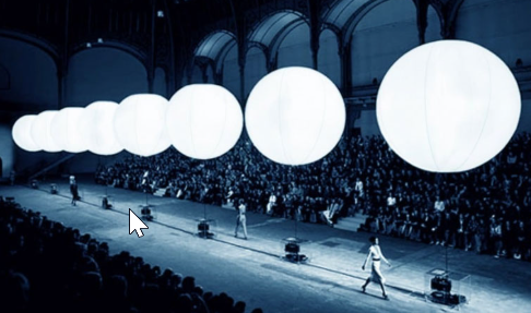 Esfera hinchable sobre soporte