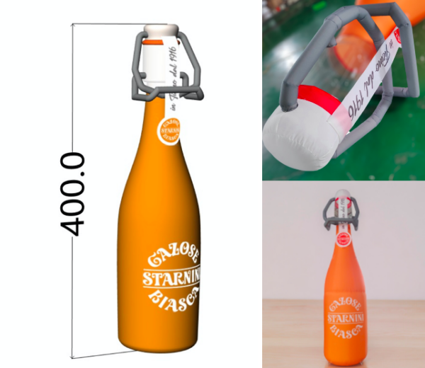 Botellas hinchables y latas